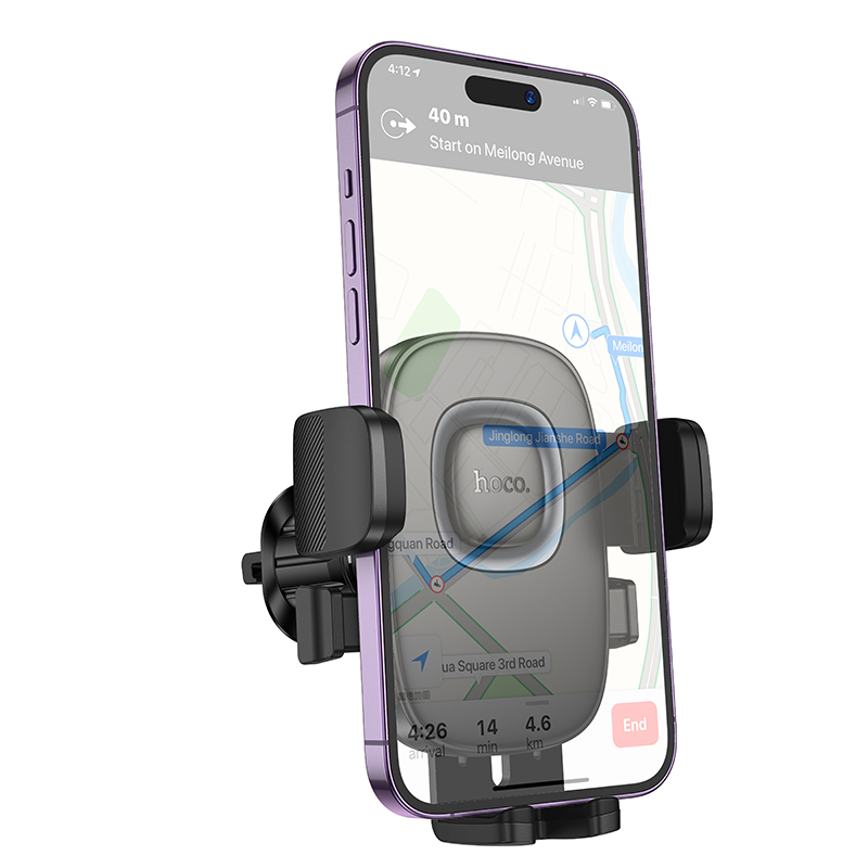 Hoco One Button Car Holder for Air Outlet H75 - Black Metal Gray